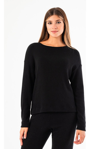 Sweater De Mujer Con Detalle , Lanilla Angora 