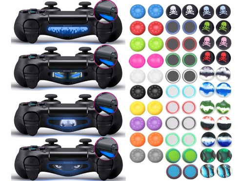 Adesivo Skin Decal Lightbar Controle Ps4+par Grip Analógico