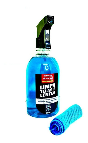 Limpador De Telas E Lentes Spray 500ml + 1 Flanela Brinde