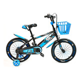 Bicicleta Infantil Para Niños, 16 Con Ruedas Y Canastilla Color Azul Tamaño Del Cuadro 16