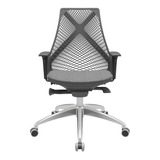 Cadeira De Escritório Plaxmetal Bix X+ Ergonômica  Cinza T57 E Preto 13 Com Estofado De Tecido Y Poliéster