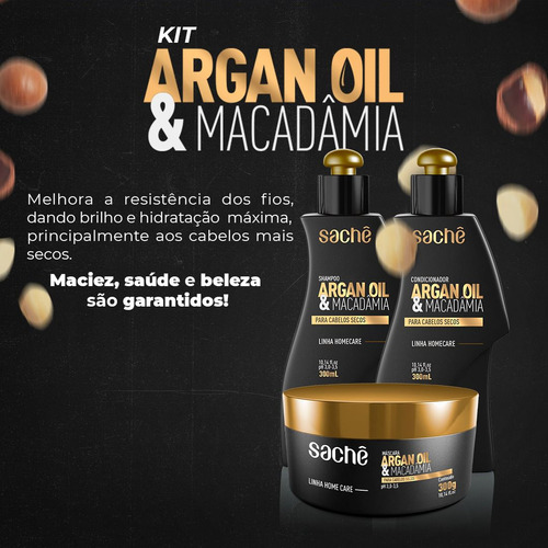 Kit Argan Oil E Macadâmia 300gr 