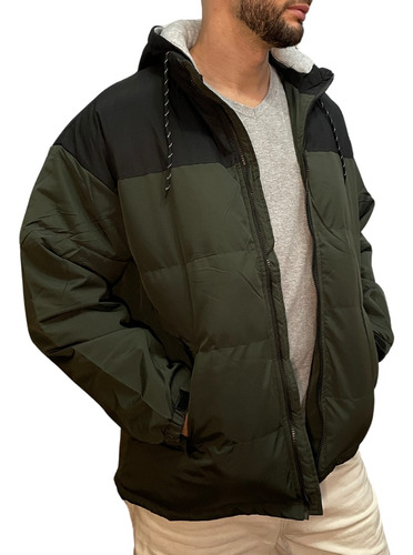 Campera Importada Puffer Nordic Hombre C/capucha Casual Urb