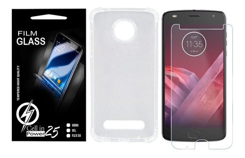 Capa Reforçada Para Motorola Moto Z2 Play Xt1710 + 2 P/vidro