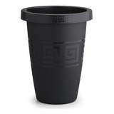 2 Vaso Para Plantas Coluna Decorativo Redondo Grande Preto