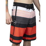 Short De Baño Mormaii Quadri Strech Hombre Moda Rojo