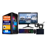 Pc Completo Cpu I5 8500 Ssd 512gb, 16gb Ddr4 + Monitor 21.5p