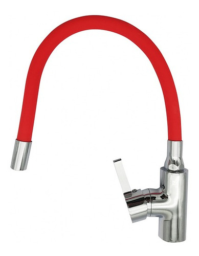 Grifo Para Lavaplatos  Monomando Victtorino Cuello Flexible Extensible  Rojo