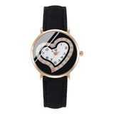 Reloj Corazon Piel Vinil Moda Diamante Dama Mujer R056