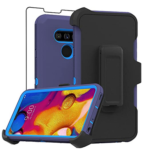 Funda Para LG V40 Thinq Azul Marino Duro-02