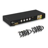 Interruptor Kvm Hdmi De 4 Puertos Audio Y 4 Kits De Cab...