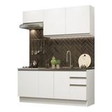 Cocina Integral Con Tarja 180cm Glamy Madesa 13 Blanco