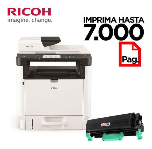 Fotocopiadora Ricoh Sp3710 Sf Multifuncion Laser 7000 