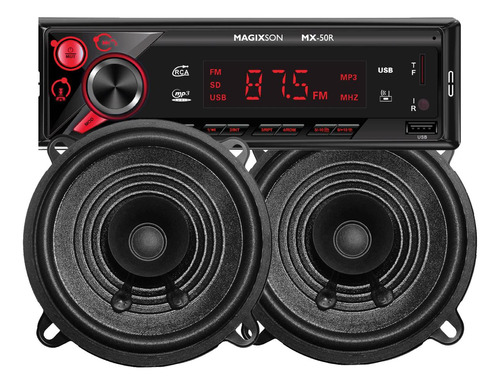 Combo Estereo Auto Bluetooth Led Parlantes 5 Pulgadas