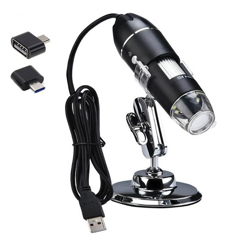 Microscopio 3en1 Electronico 1600x Usb Con Luz Led Graduable