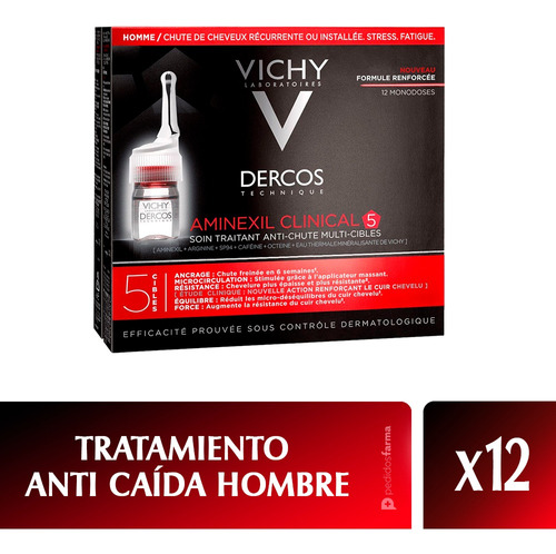 Vichy Dercos Aminexil Ampollas Anticaida 12 Monodosis Hombre