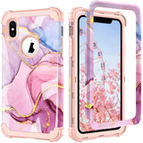 Funda Para iPhone XS Max Super Protectora De 3 Partes (rosa)