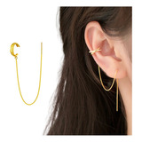 Aretes Mujer Ear Cuff Solitario Ear Cuff Aguja Dorado