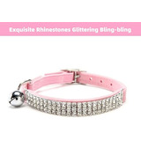 Bingpet Adjustable Cat Collar Soft Velvet Safe Collars Bling