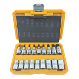 Kit Juego Dados Torx Estrella 1/2 Macho Hembra 18 Piezas Tmk