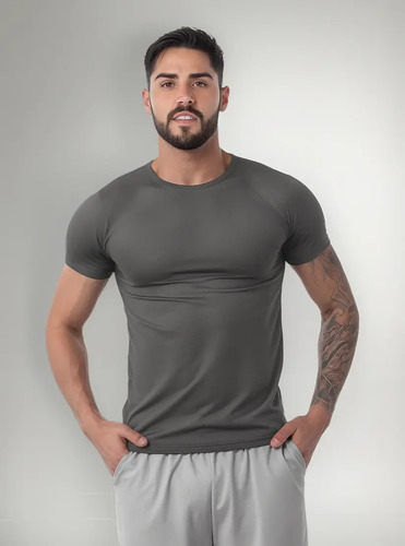Playera Dryfit Hombre Manga Corta Deportiva Gym Running | Meses sin interés