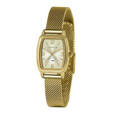 Relogio Lince Feminino Lqg4675l S2kx Dourado Quadrado Fundo Prateado