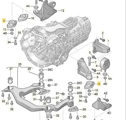 Soporte De Caja - Audi A4 A6 - Vw Passat Foto 2