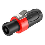 Conector Hembra Speaker/ Speakon De 4 Polos Rojo