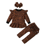 Conjunto De Blusas Con Estampado De Leopardo Para Niñas, Pan