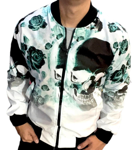 Chamarra  Bomber  Calavera Rompe Vientos Era.co