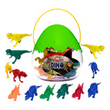 Kit Infantil Ovo Com12 Dinossauros De Brinquedo Toy Master