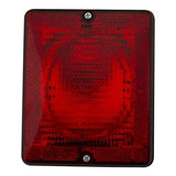 Faro Trasero Universal Metalizado 110x135 1 Polo Rojo.