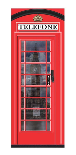Adesivo Porta Cabine Telefônica Vermelha Londres P. 906