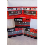 5 Fitas Cassetes Tdk Lacradas ( 2 D60 E 3 A60 ) Ferro Tipo 1