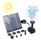 . Bomba De Fuente Solar De 1.2w, Con 6 Boquillas Para .