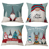 Fundas De Almohada Cojines De Navidad Gnomos De Navidad...