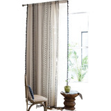 Cortina De Ventana Con Bolsillo De Barra Estilo Boho