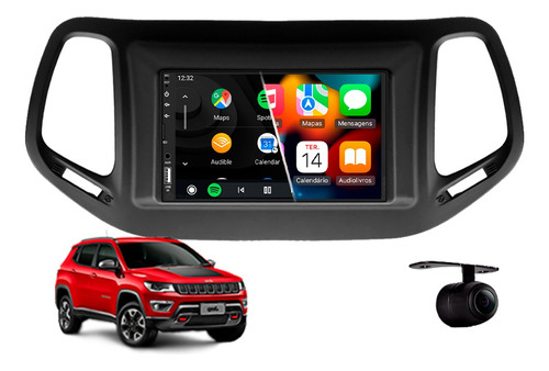 Central Multimidia Mp5 Android Auto Jeep Compass 2018 2019