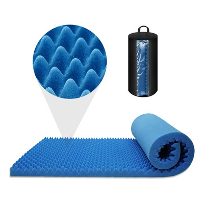 Colchon Cascarón De Huevo Anti Llagas Individual Con Funda Color Azul | Meses sin interés