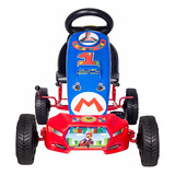 Vehículo A Pedal Go Kart Desmontable Go Kart León Mario Bros Color Azul