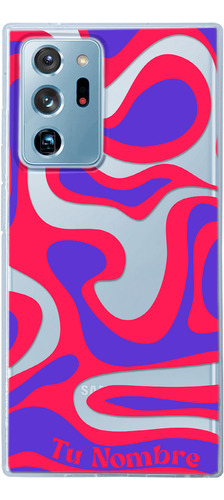 Funda Para Galaxy Para Mujer Curvas Rojas Con Tu Nombre