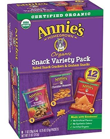Variedad De Annie Snack Pack, Cheddar Los Conejos, Conejito 