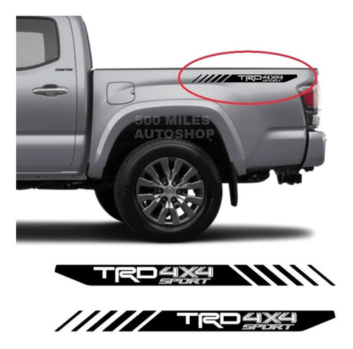 2pzs Vinil Sticker Calcas Trd 4x4 Sport 54cm Hilux Tacoma