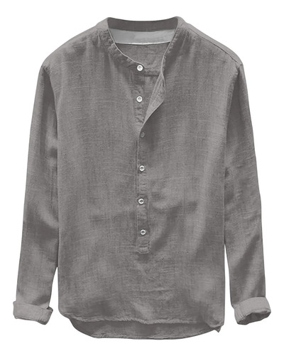 Camiseta Tipo B Para Hombre, Casual, Con Botones Lisos, Redo