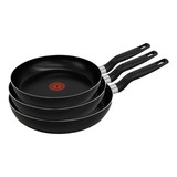 Juego 3 Sartenes Aluminio Vital 24, 26 Y 30 Cm Tefal T-fal Color Negro