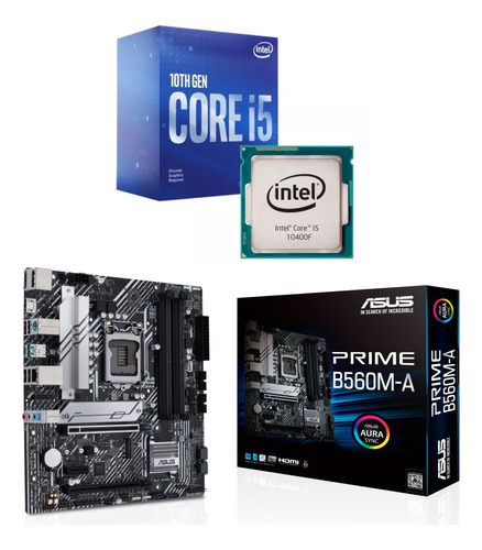 Combo Intel I5 10400f + Mother Asus Prime B560m-a - Usado