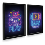 Quadro Decorativo Game Geek Gamer Play Quarto Para Hall Sala