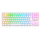 Teclado Redragon Kumara Pro Rgb Sem Fio Branco Switch Blue