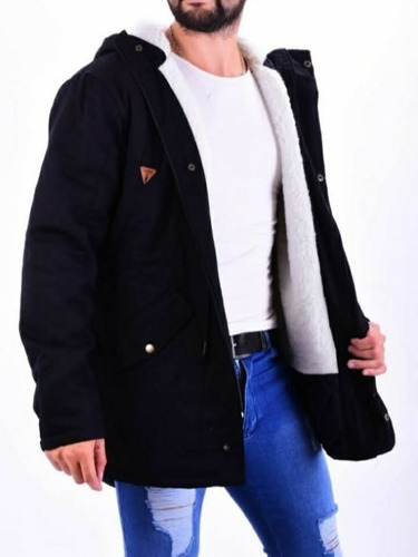 Campera Parka Capucha Corderito De Hombre Talles Del 1 Al 6!