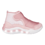 Tênis Infantil Pampili Spk 35 Cano Médio De Led Glitter Rosa